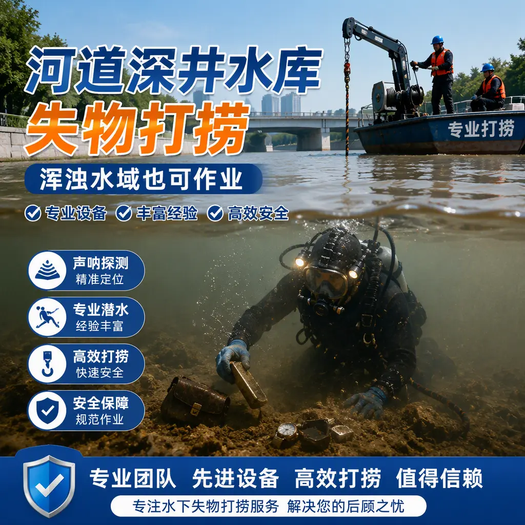 河道深井水库失物打捞,浑浊水域也可作业廉江