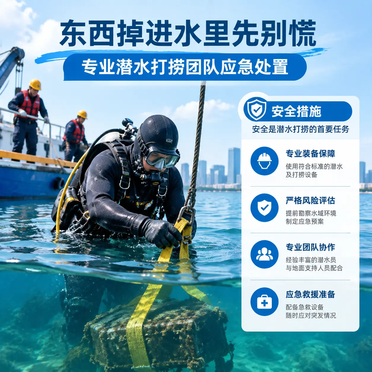 廉江东西掉进水里先别慌，专业潜水打捞团队应急处置