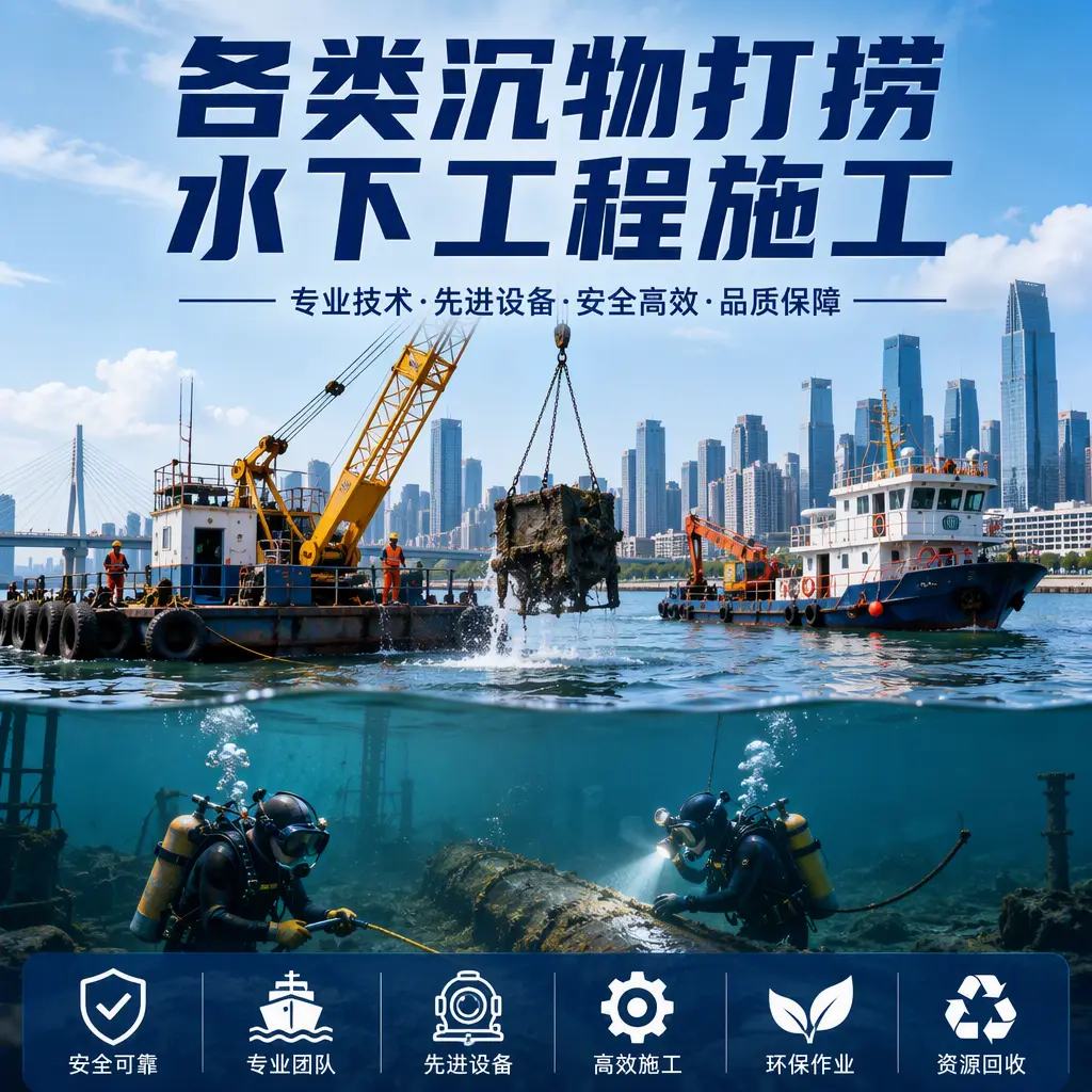 廉江各类沉物打捞,水下工程施工